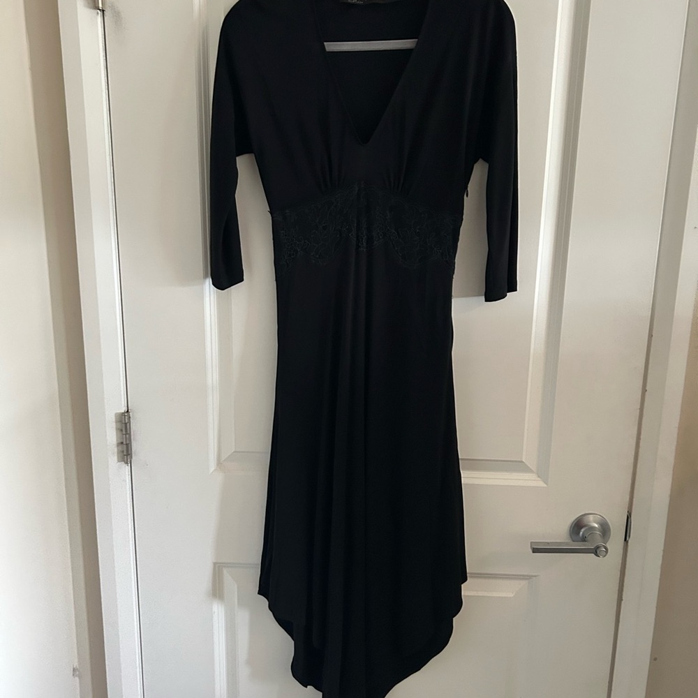 Yigal Azrouel Black Asymmetrical Ruched Cocktail Dress